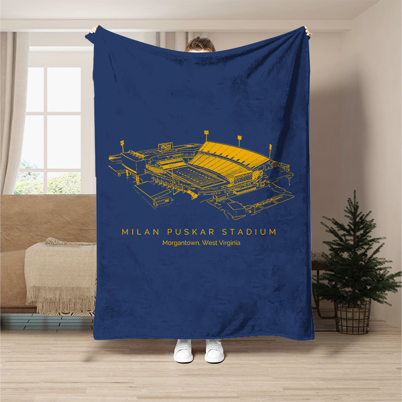 Custom Stadium Blanket Milan Puskar Stadium - West Virginia Mountaineers football, College Football Blanket