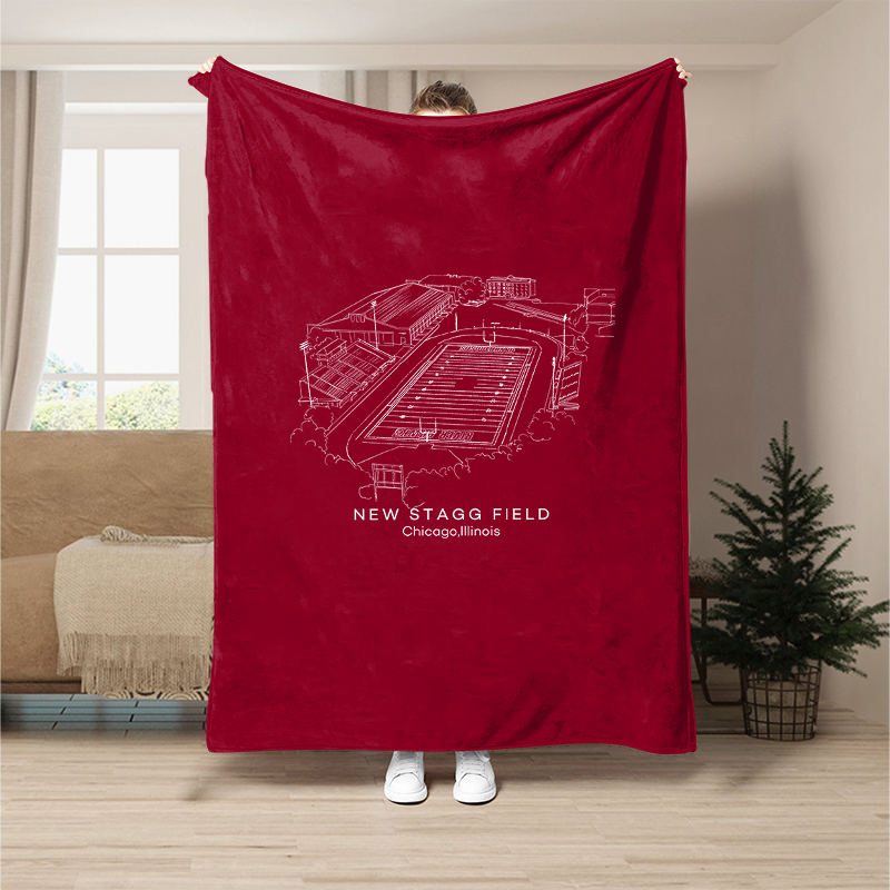 Custom Stadium Blanket Stagg Field- Chicago Maroons football,College Football Blanket