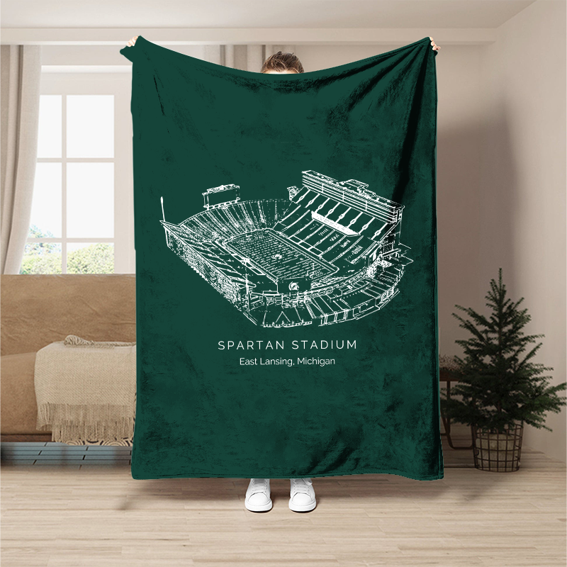 Custom Stadium Blanket Spartan Stadium - Michigan State Spartans football,College Football Blanket