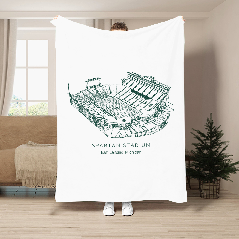 Custom Stadium Blanket Spartan Stadium - Michigan State Spartans football,College Football Blanket