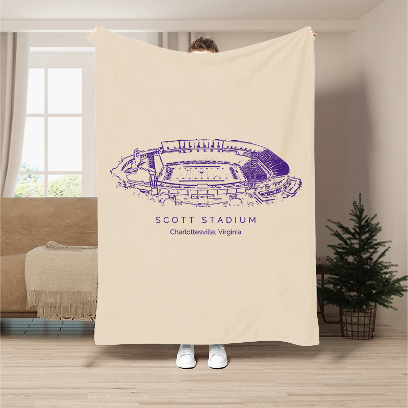 Custom Stadium Blanket Scott Stadium - Virginia Cavaliers football,College Football Blanket