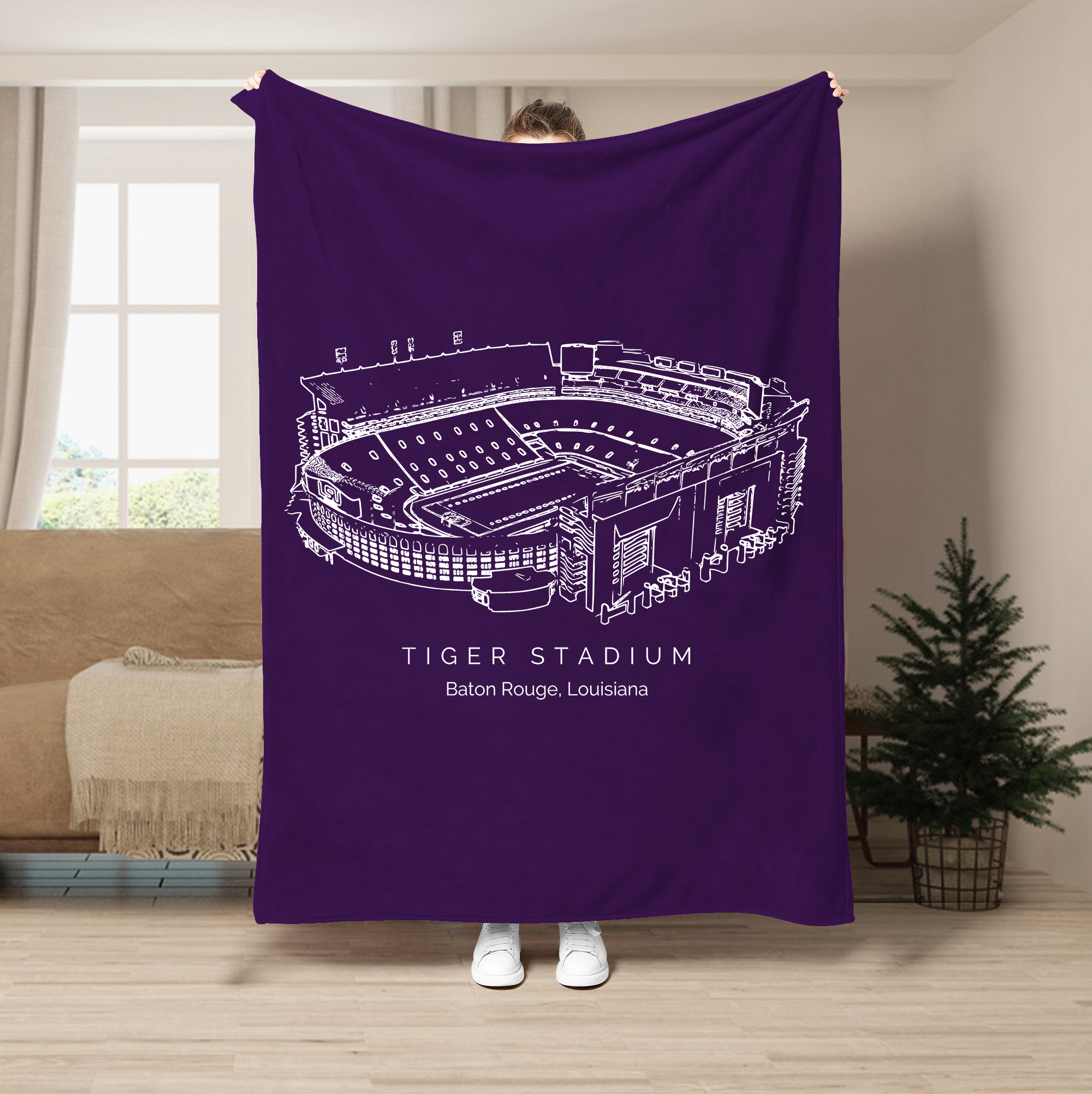 Custom Stadium Blanket Tiger Stadium (LSU) - LSU Tigers football, College Football Blanket