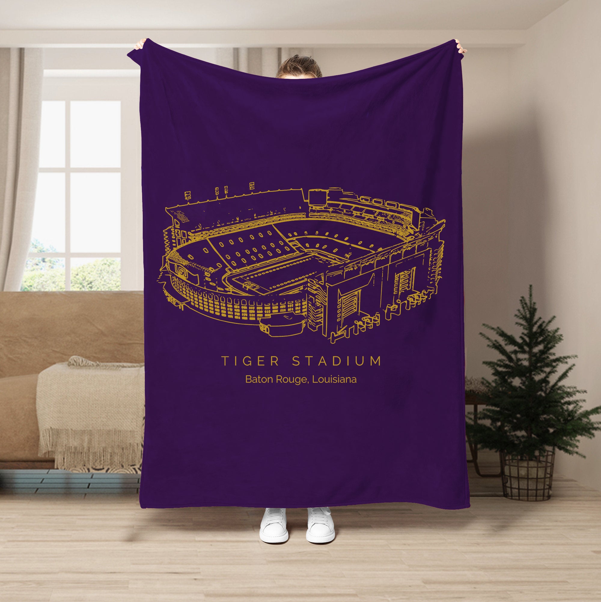 Custom Stadium Blanket Tiger Stadium (LSU) - LSU Tigers football, College Football Blanket