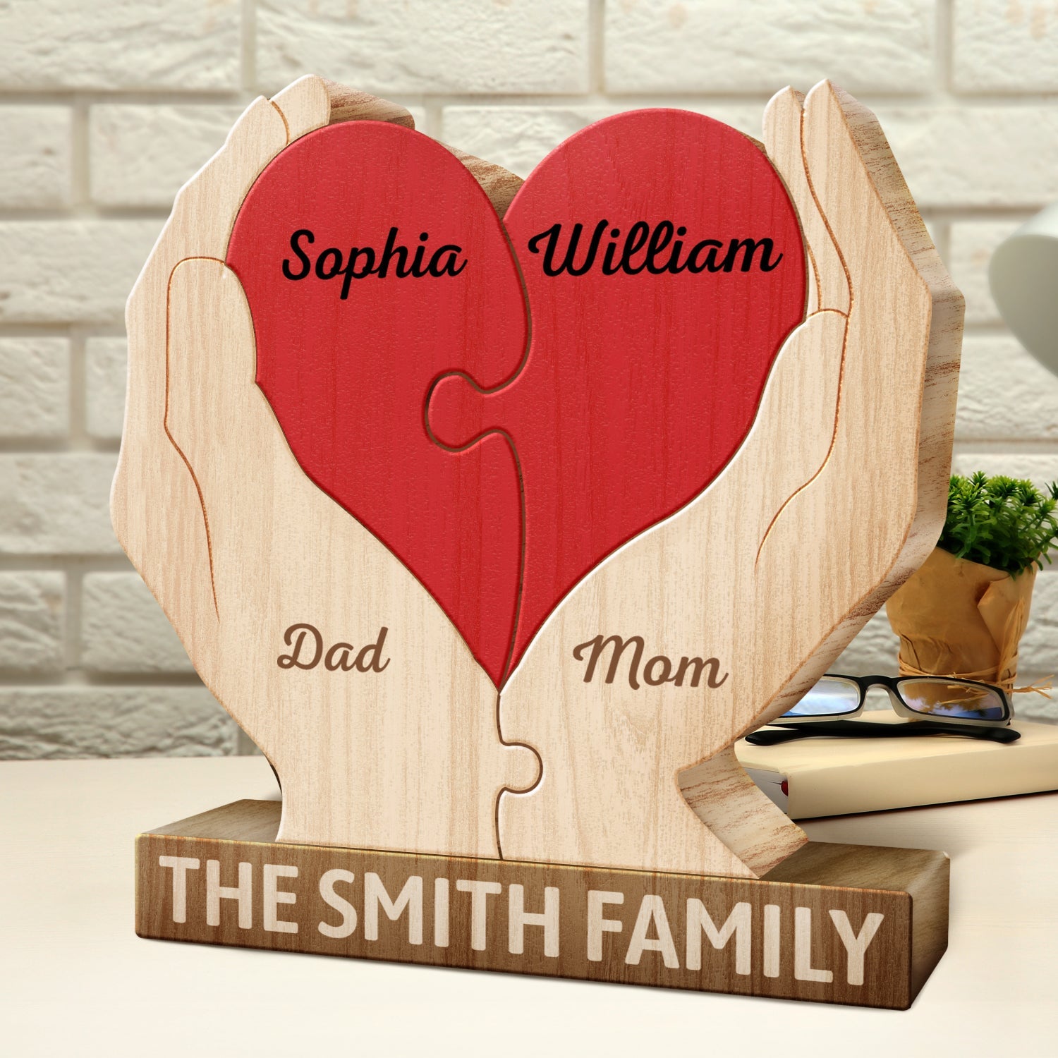 Together Forever Family Hands - Personalized Puzzle Wooden Family - Mother's Day Gift