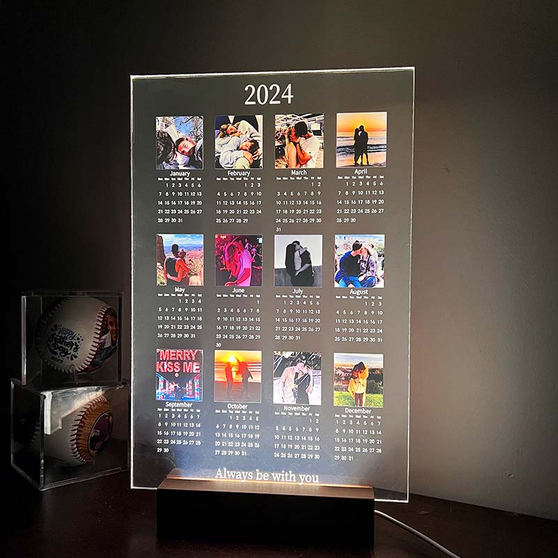 Personalized 2026 Calendar LED Light with Photo | Valentine's Day Gift | Couple Anniversary Gift