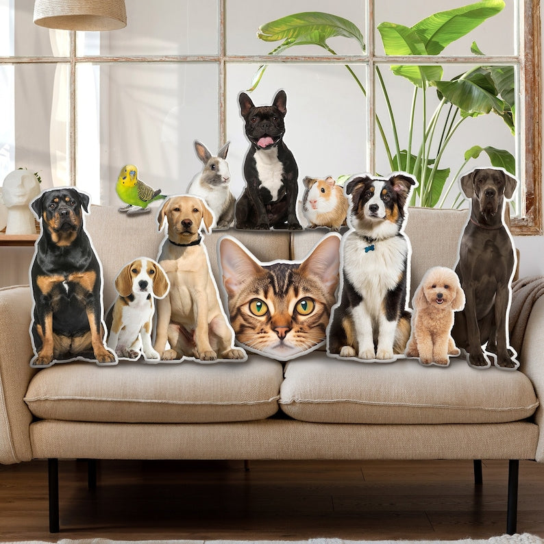 Personalized Custom Pet Pillow from Photo, Pet Shape Pillow, Personalized 3D Pet Shape Cushion