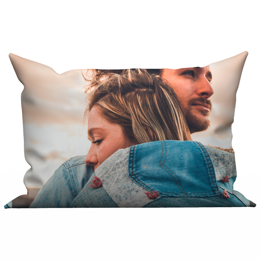 Custom Photo Throw Pillow Case - Lovers hugging