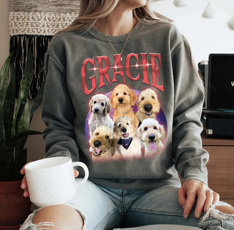 Custom Photo Pet Dog T-Shirt 90s Vintage Dog Shirt For Pet Lovers