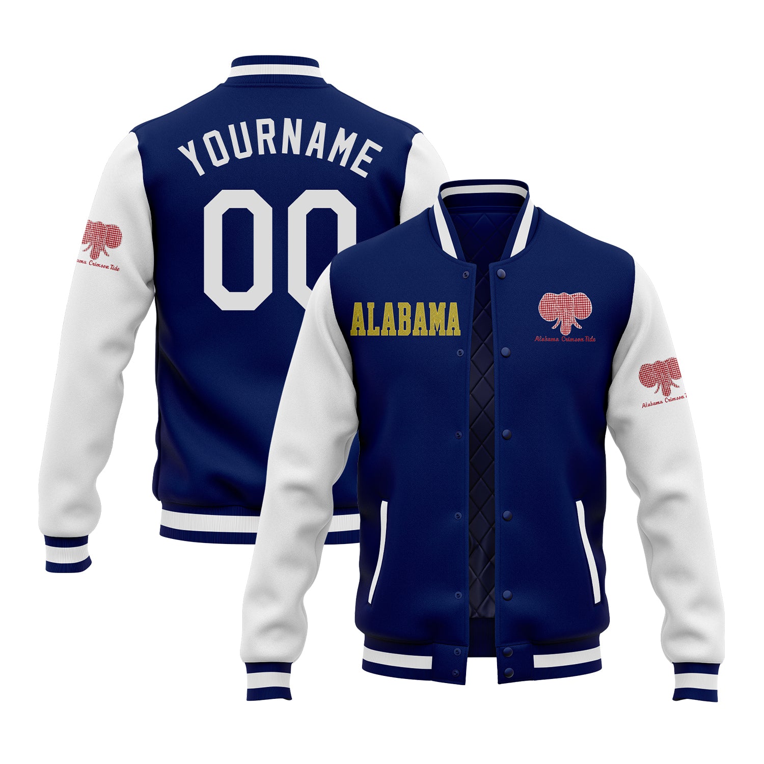Custom Alabama Two Tone Glitter Team Mascot Varsity Letterman Team Jacket For Game Day