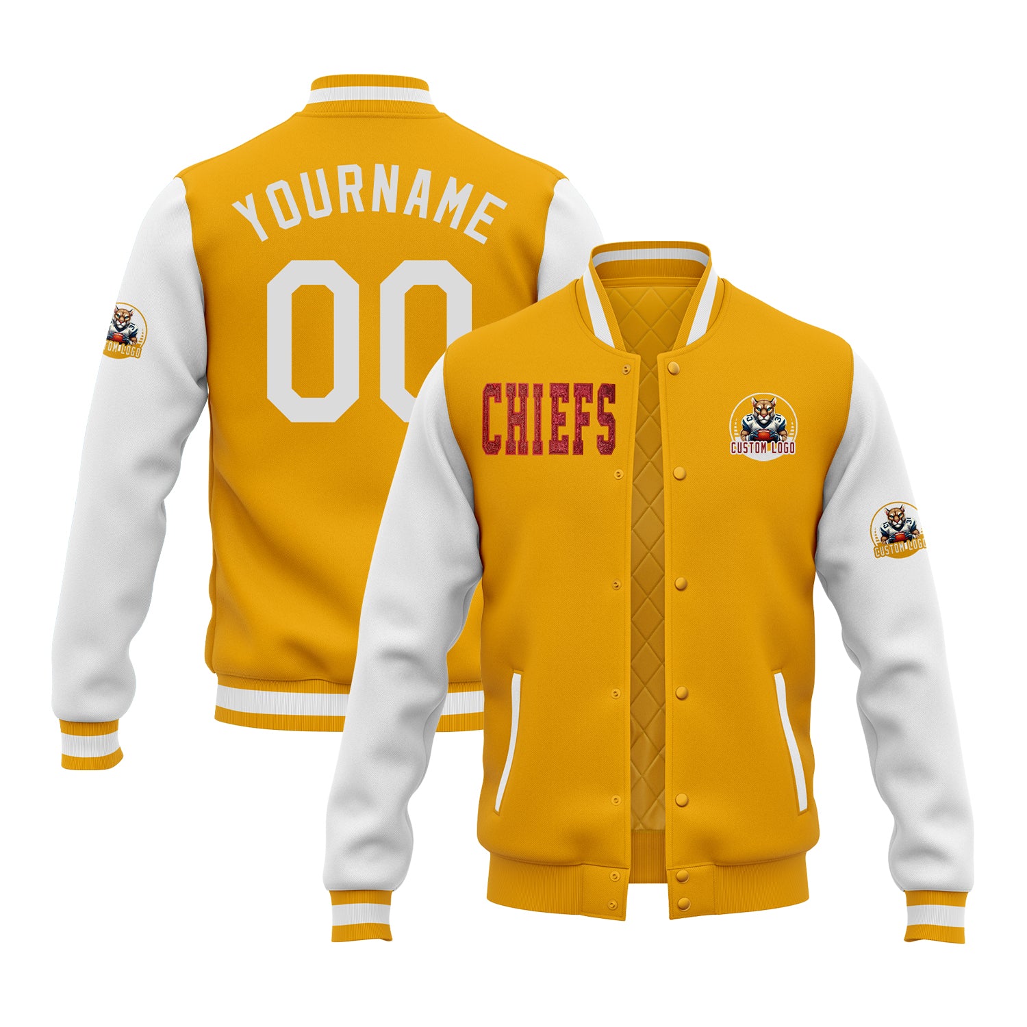 Custom Glitter Embroidered Two Tone Varsity Letterman Football Team Jacket For Game Day