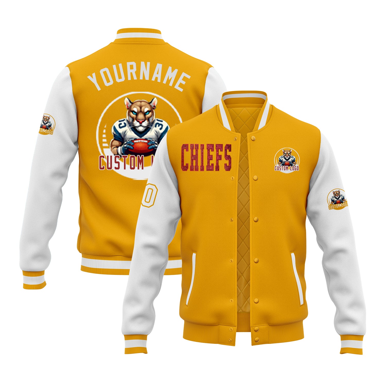 Custom Glitter Embroidered Two Tone Varsity Letterman Football Team Jacket For Game Day