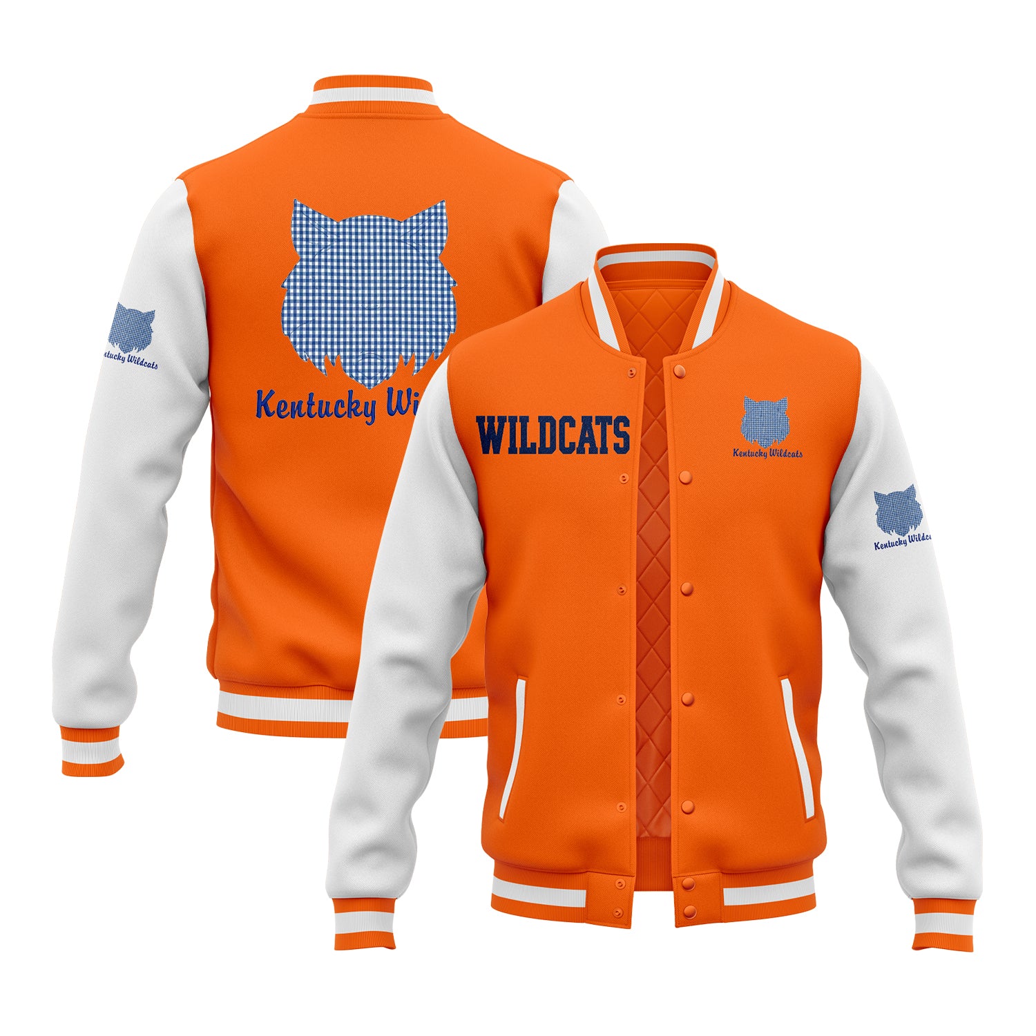 Custom Kentucky Two Tone Glitter Team Mascot Varsity Letterman Team Jacket For Game Day