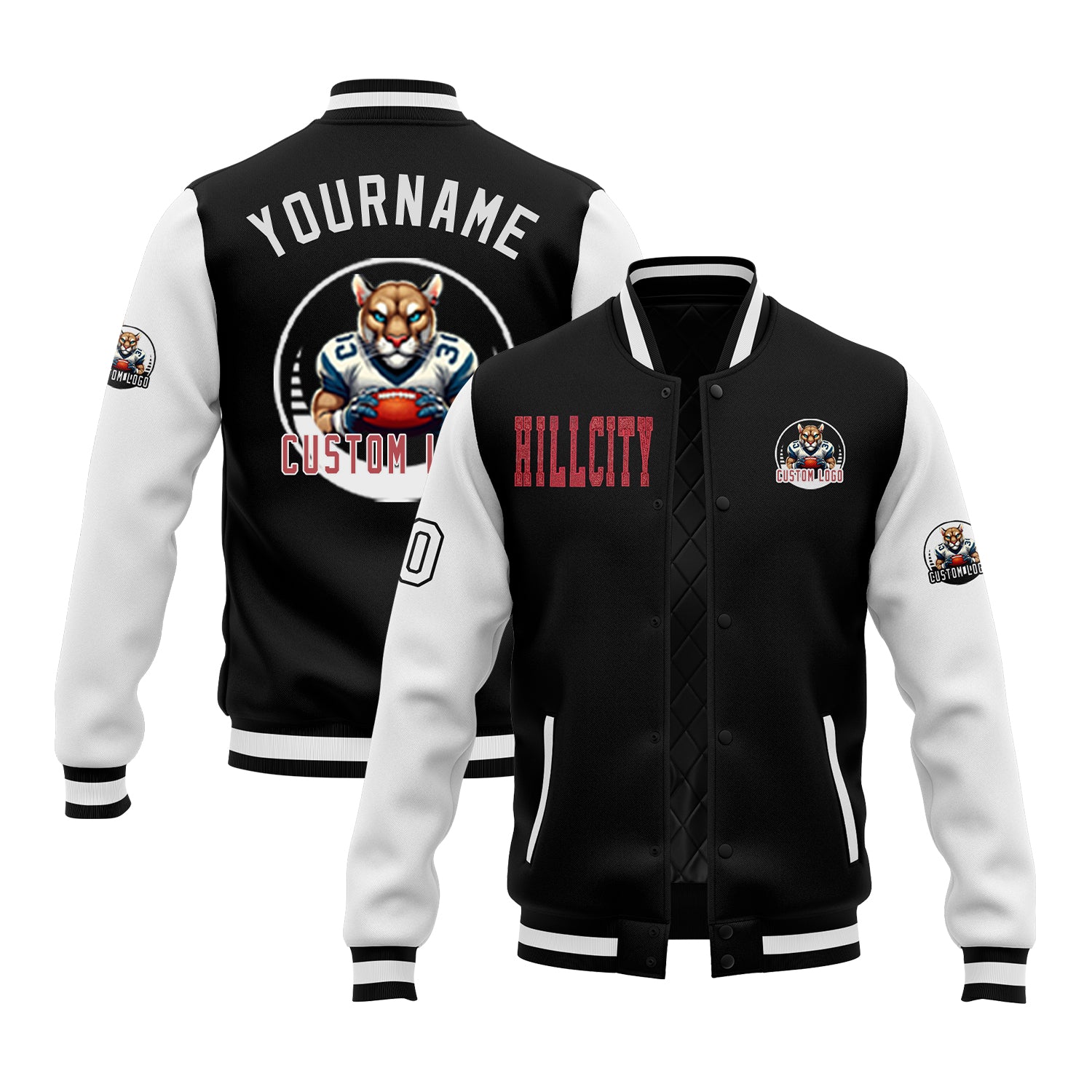 Custom Glitter Embroidered Two Tone Varsity Letterman Football Team Game Day Jacket