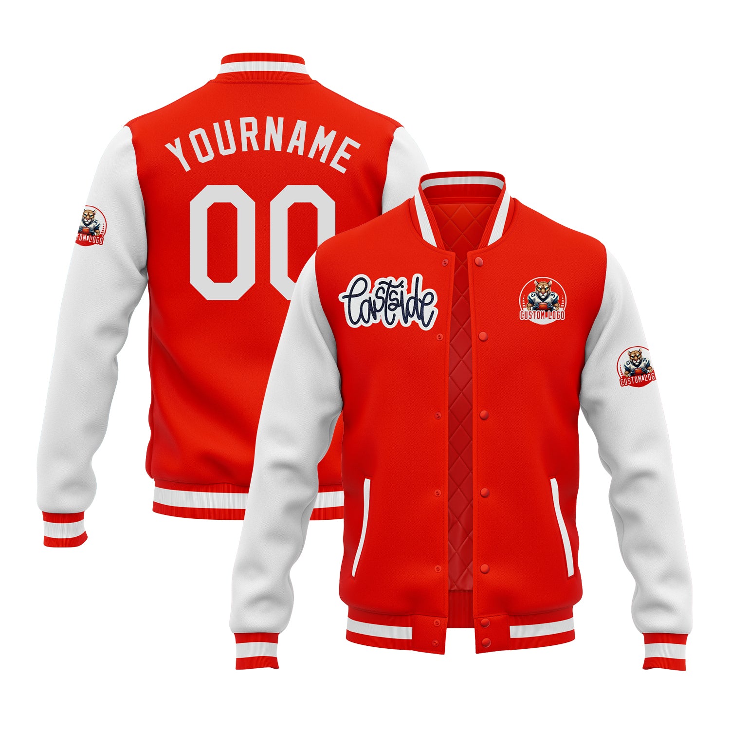 Custom Two Tone Glitter Embroidered Varsity Letterman Football Team Jacket For Game Day