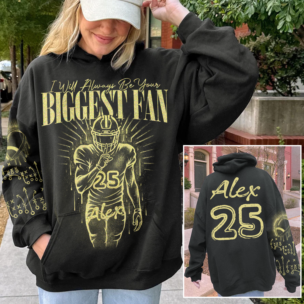 I'll Always Be Your Biggest Fan Personalized Bleach Style Football Shirt For Football Mom Na02 | Gifts for Sports Mom