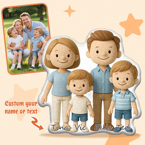 Custom Cartoon Pillow Dolls – Personalized Doll That Looks Like You | Mini Me Pillow with Face & Name For Couple For Family For Kid