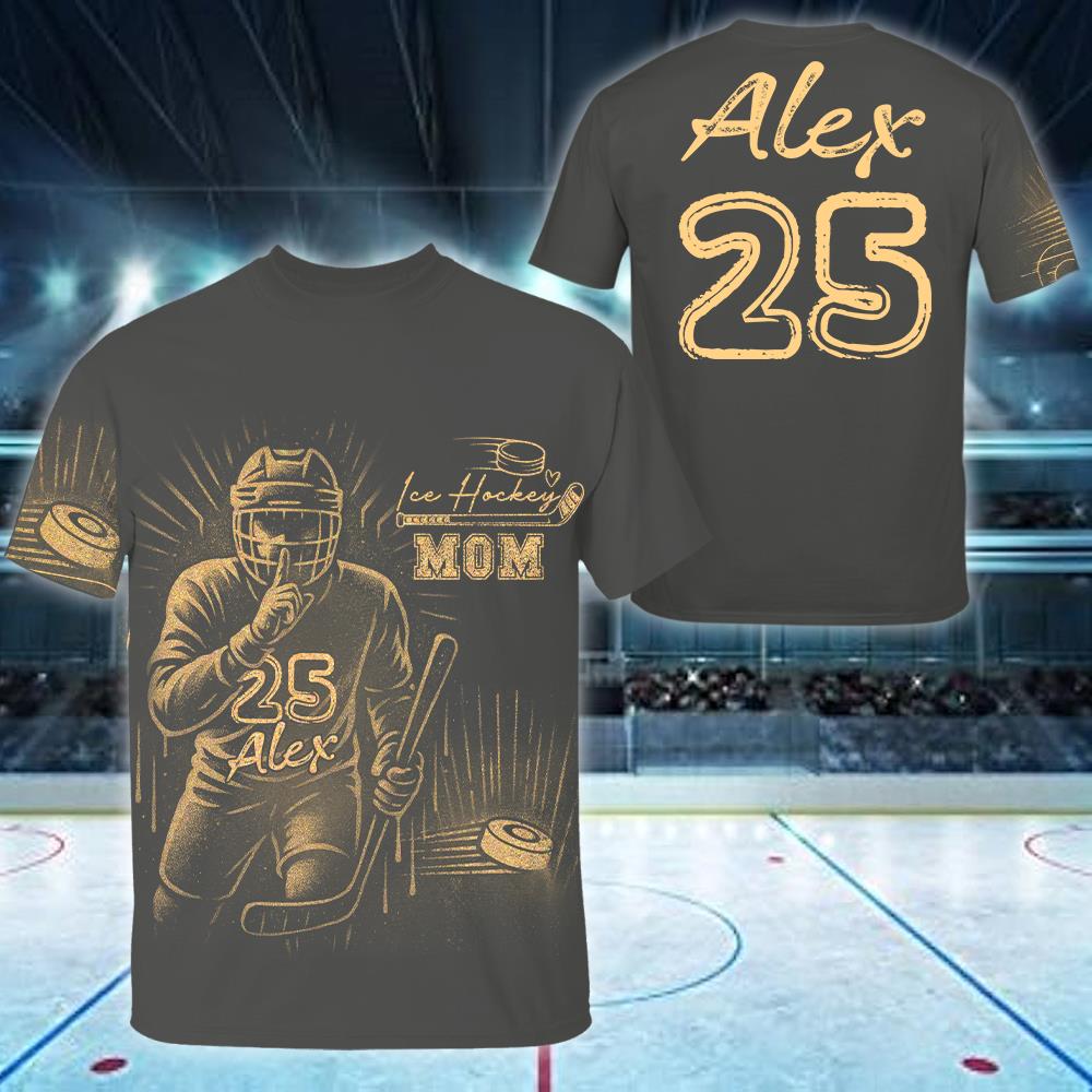 Personalized Bleach Style Ice Hockey Shirt For Ice Hockey Mom