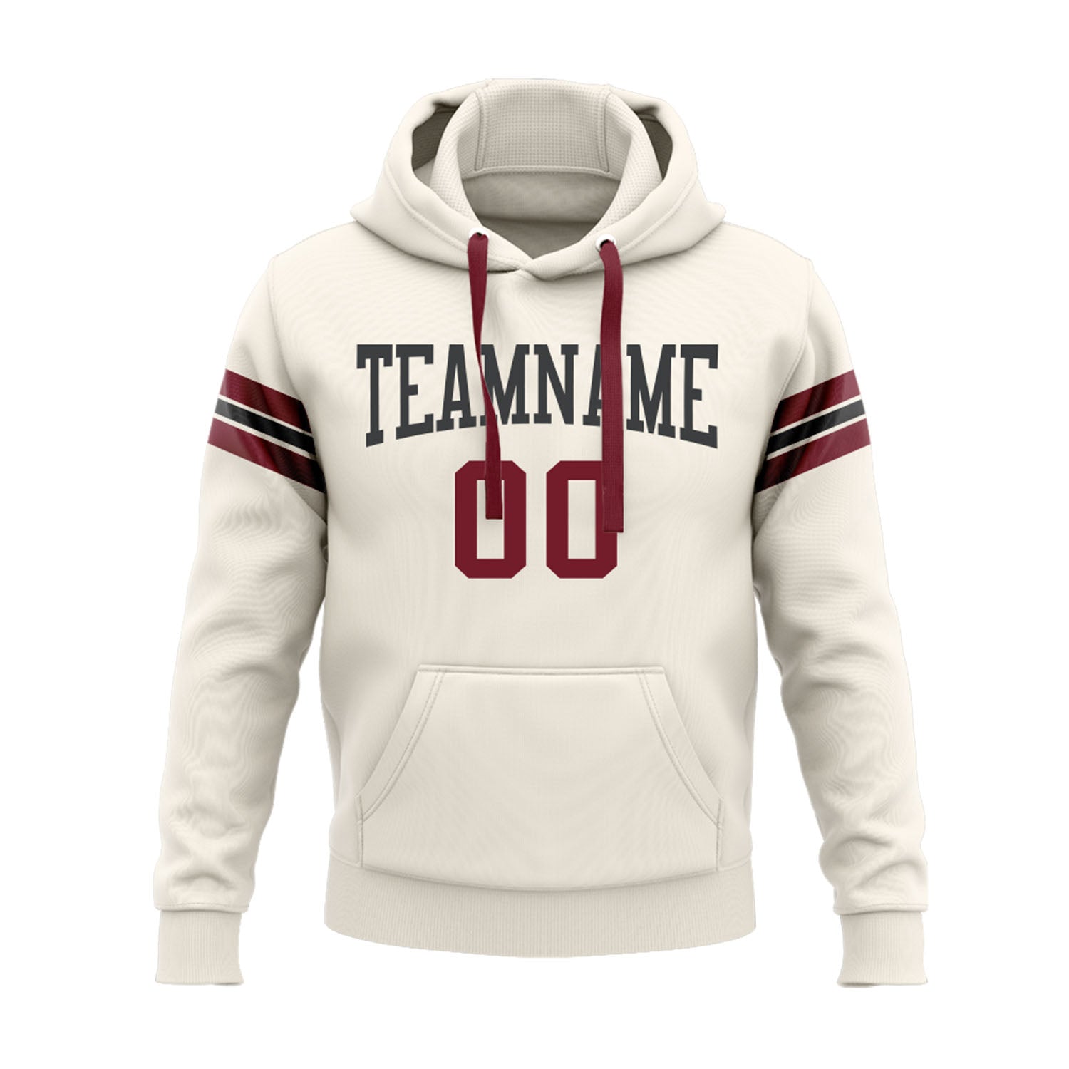 Custom Cream Crimson-Black Personalized Sports Team Embroidered Pullover Hoodie
