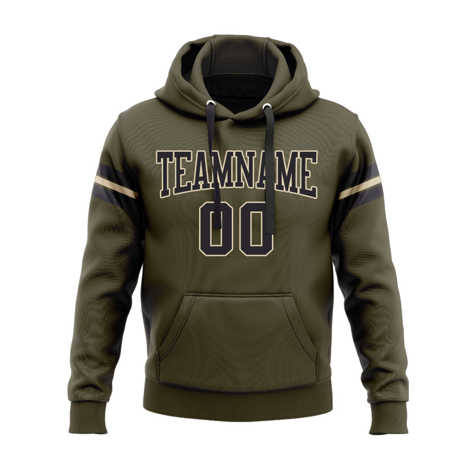 Custom Olive Black-City Personalized Sports Team Embroidered Pullover Hoodie