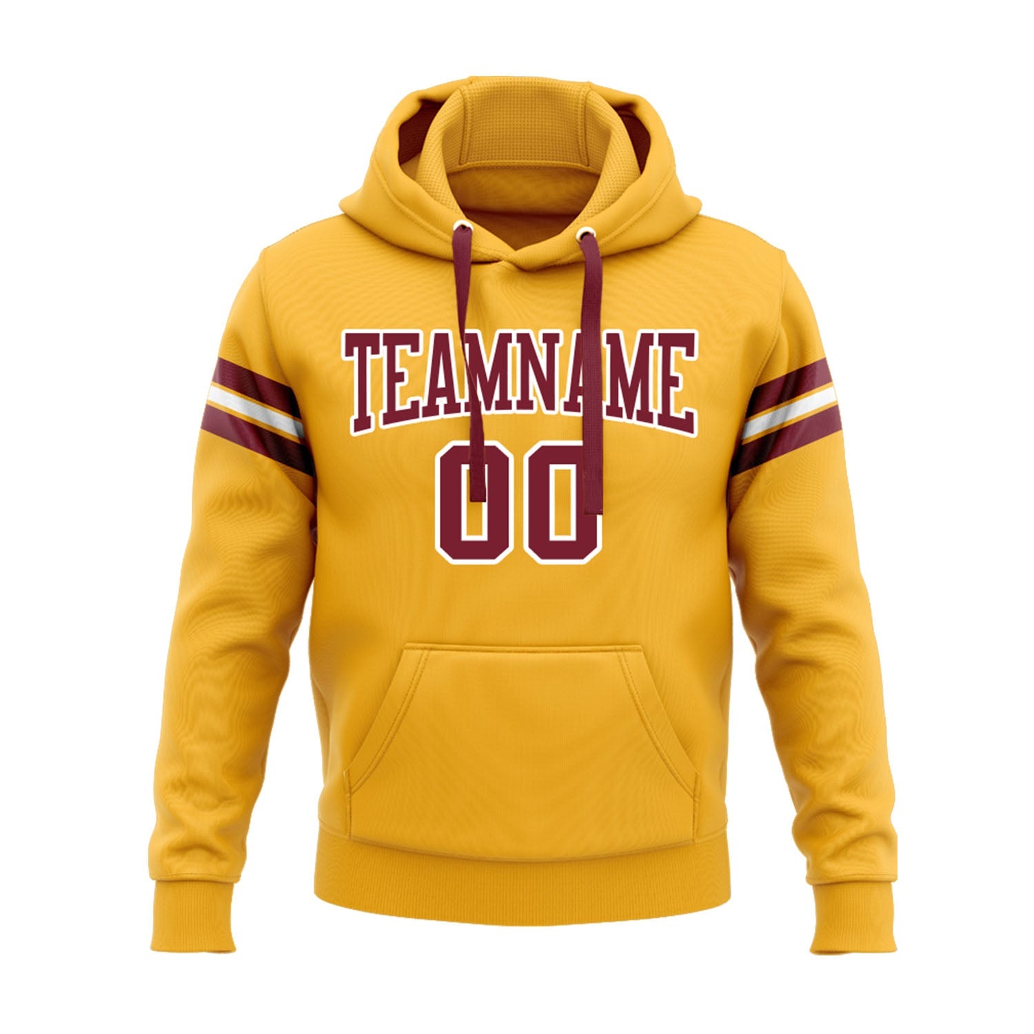 Custom Gold Crimson-White Personalized Sports Team Embroidered Pullover Hoodie