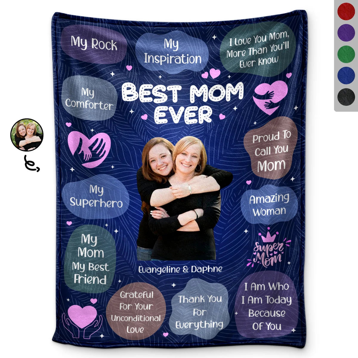 Custom Photo Blanket Mom I Am Who I Am Today Because Of You - Gift For Mom