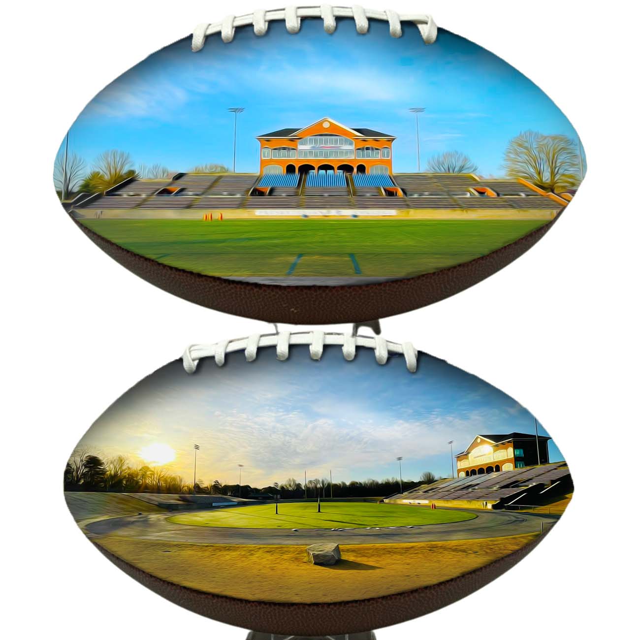 Memorial (Bailey) Stadium Football University Series | Custom Footballs for a College Football Fan