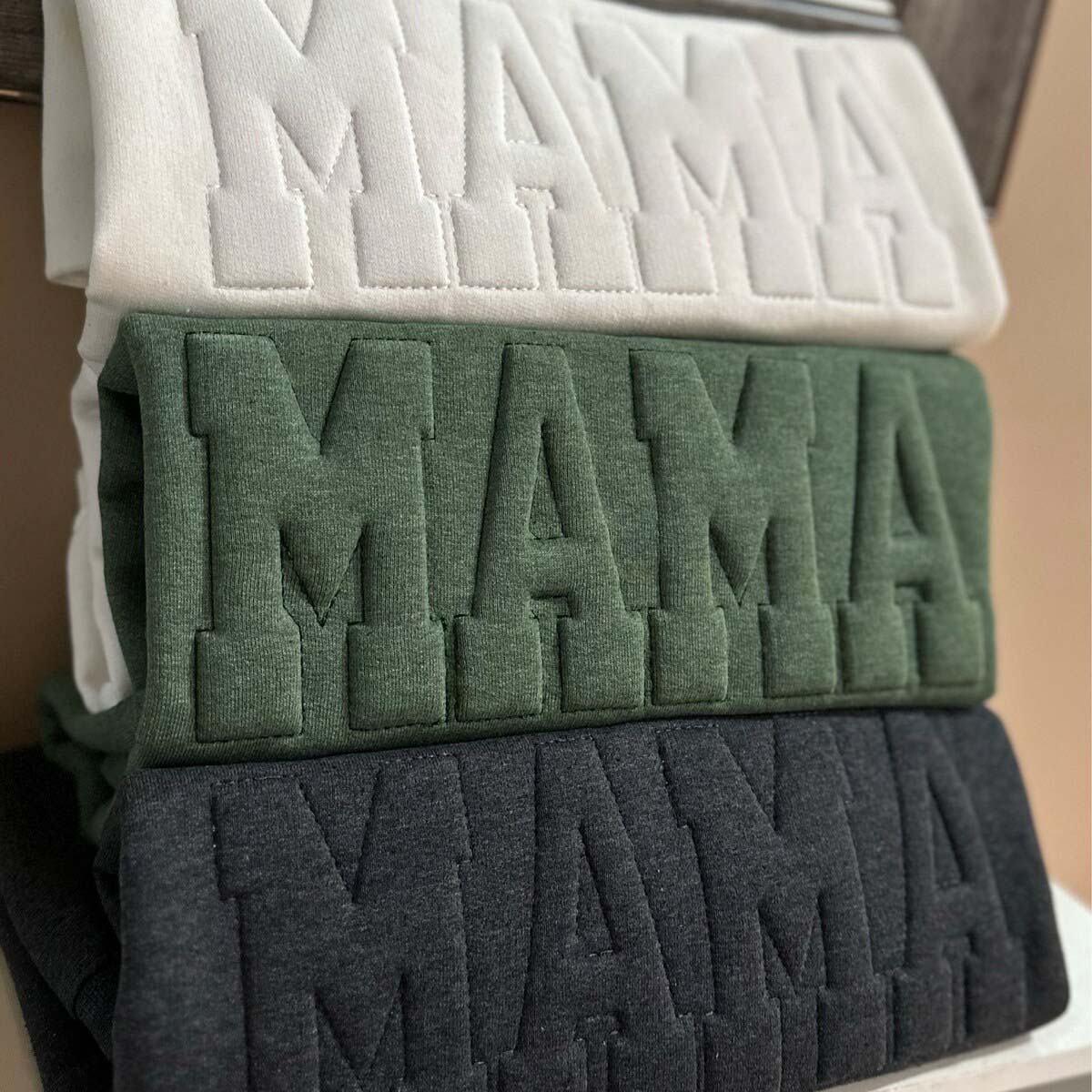 Custom Embossed 3D Puff MAMA Sweatshirt