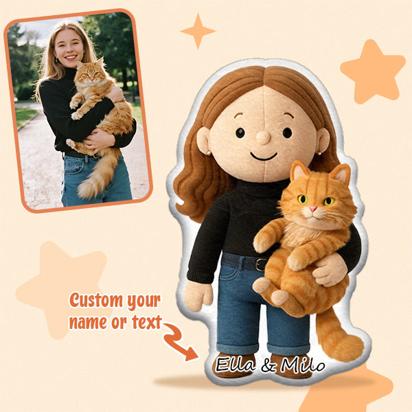 Custom Cartoon Pillow Dolls – Personalized Doll That Looks Like You | Mini Me Pillows With Face & Name For Pet For Family