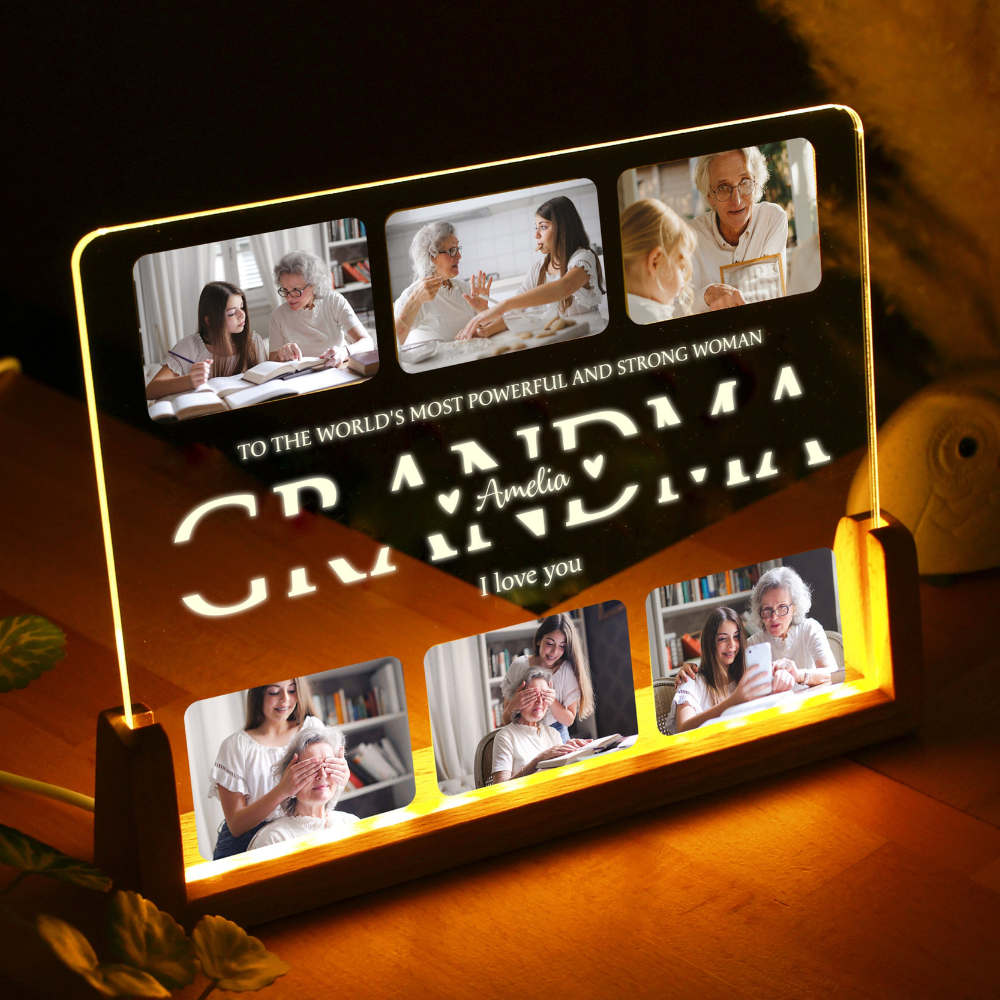 Personalized Custom Mom Photo Night Light | Mom Anniversary Gift
