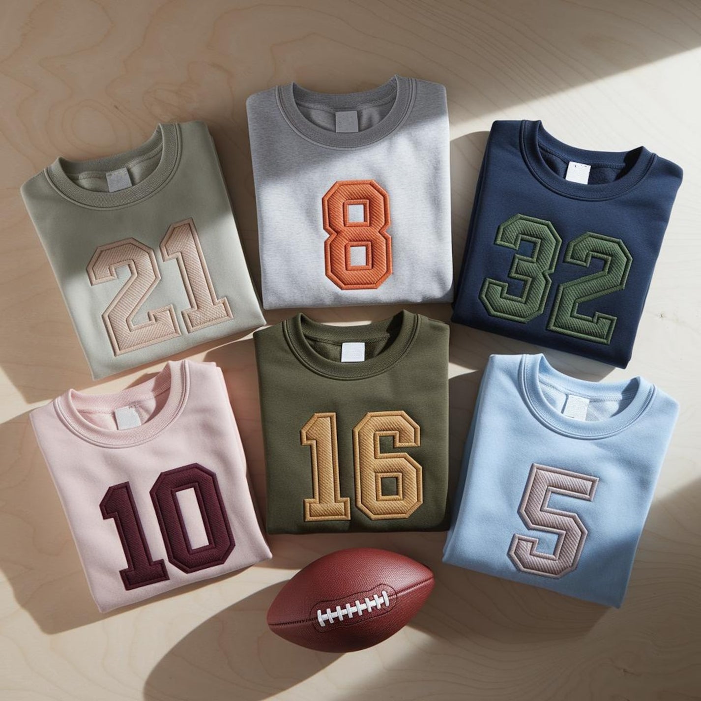 Custom Team Number Embroidered Sweatshirt, Personalized Sports Number Shirt, Football Number Shirt, Custom Number Shirt, College Football Shirt | Gifts for Sports Mom