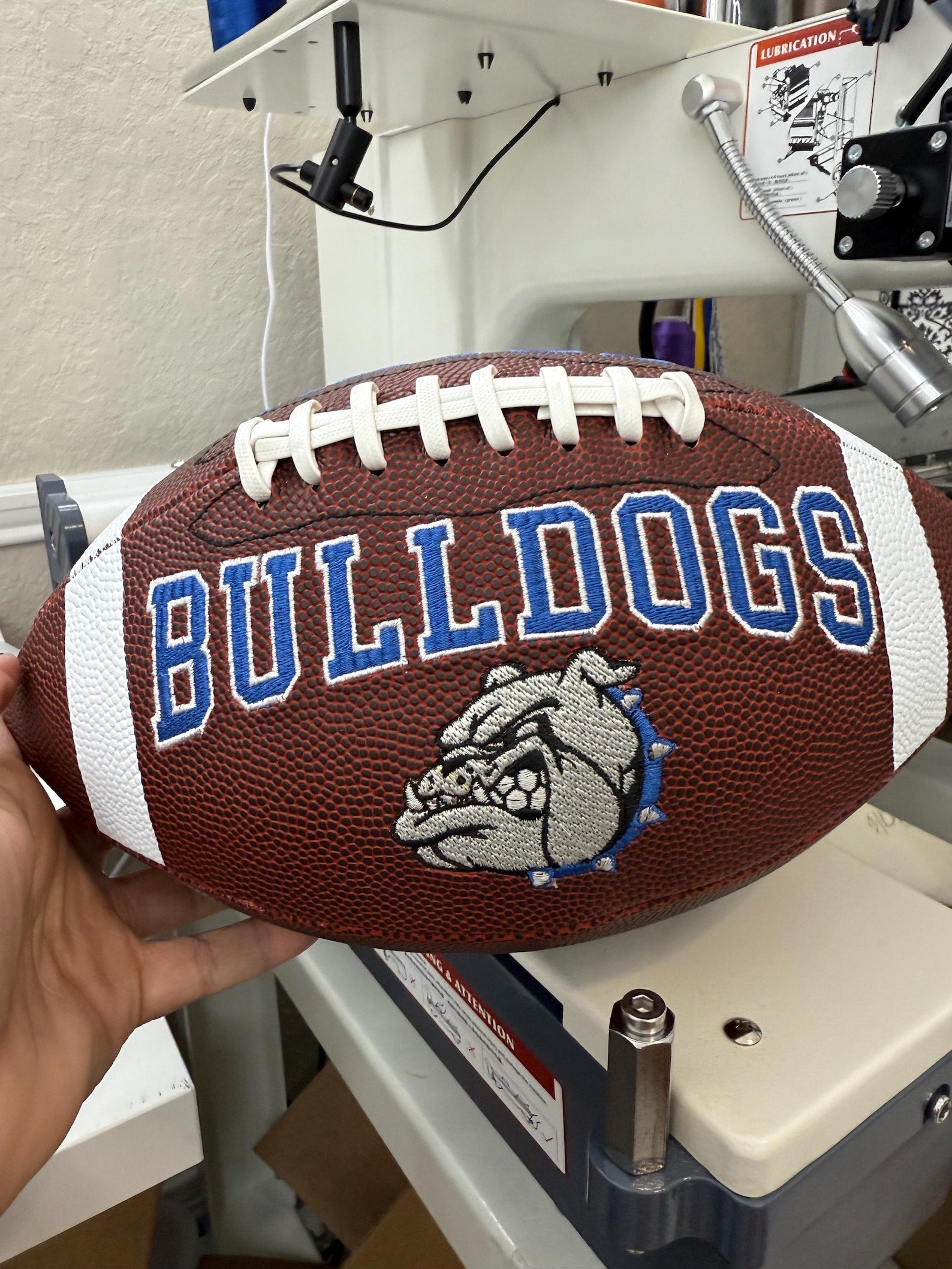 Custom Embroidered Football , Senior gift, parents night, coach gift