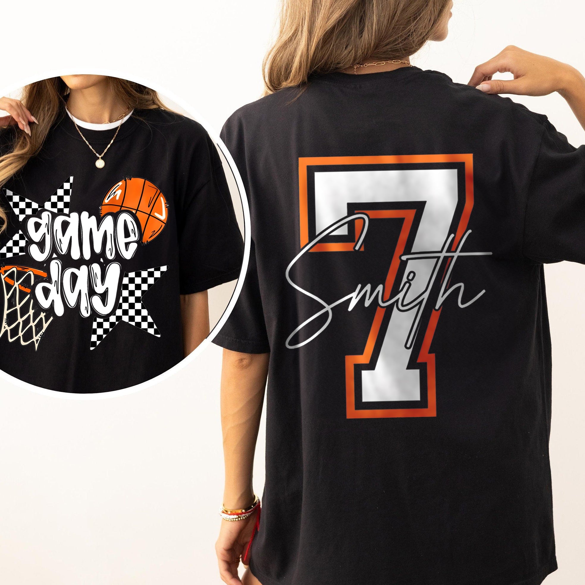Personalized Basketball Mom Family T-shirt - Basketball Game Day OOTD
