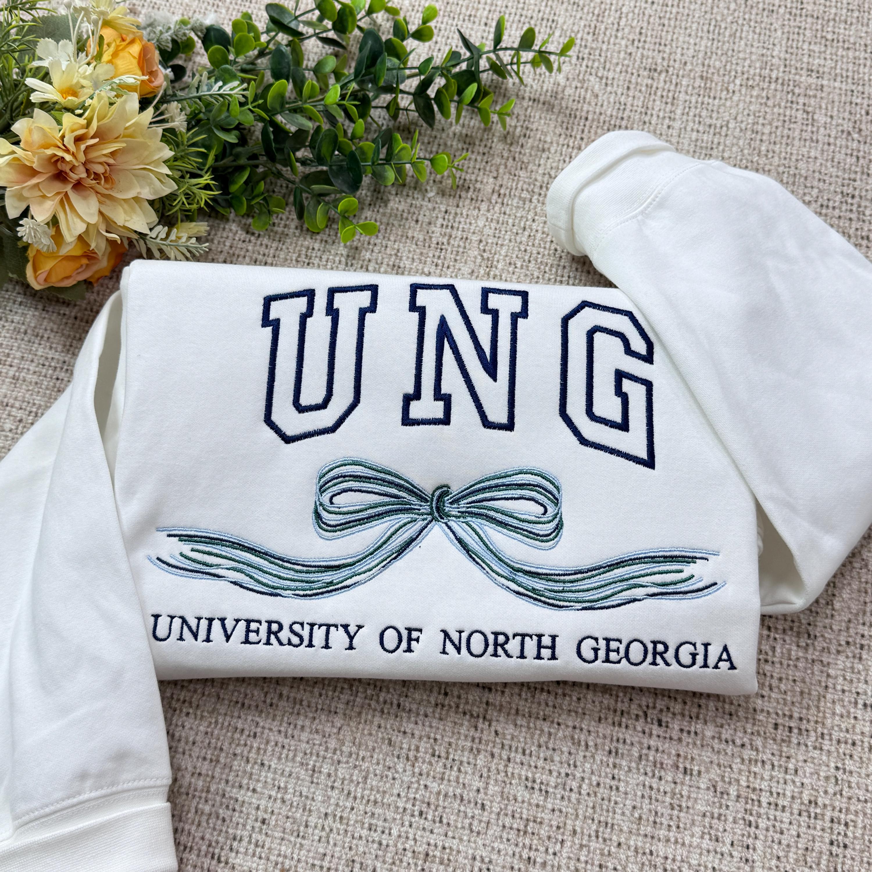 Custom Embroidered College Sorority Alumni Sweatshirt with Bow