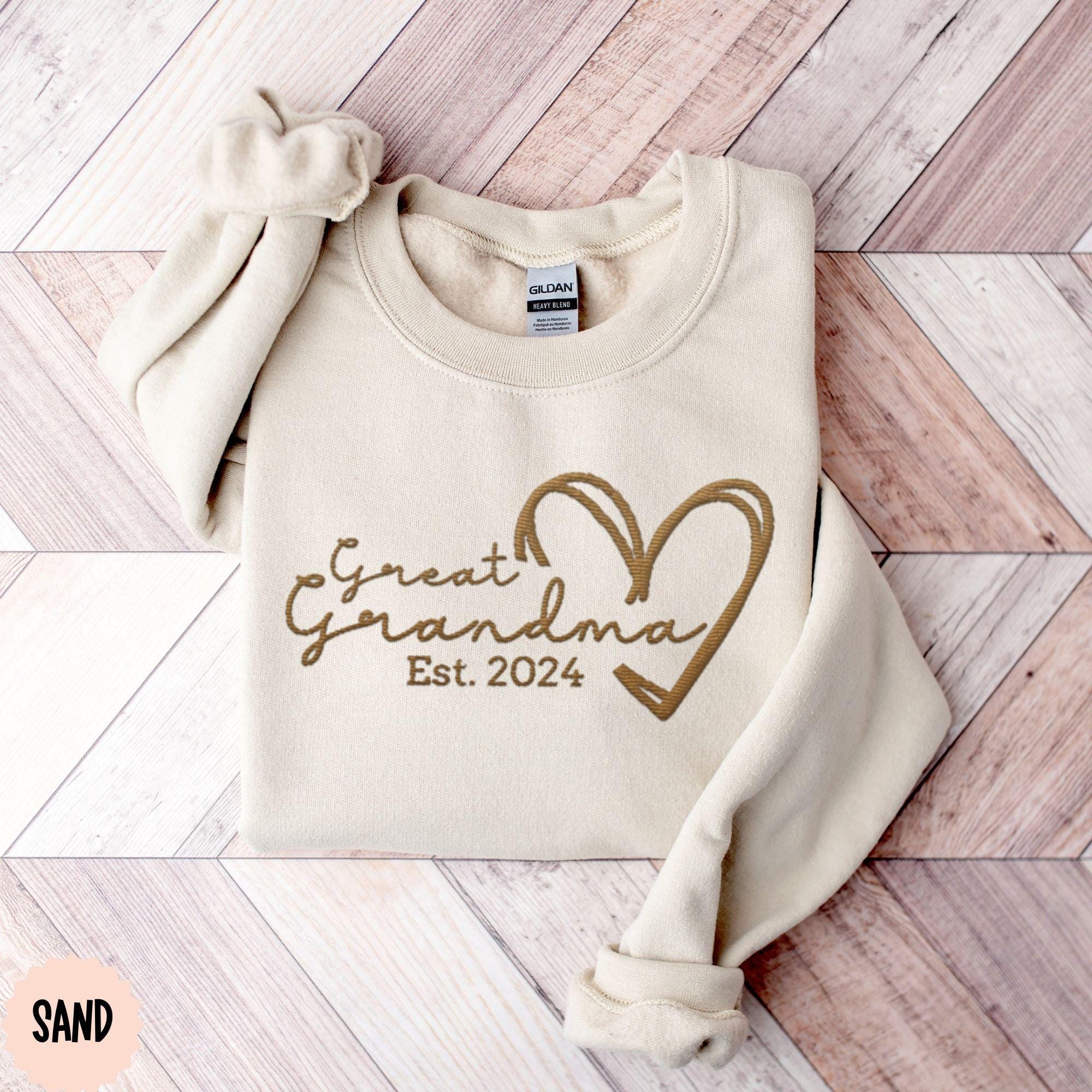 Custom Embroidered Great Grandma Gigi Mimi Nana Sweatshirt, Mothers Day Gifts
