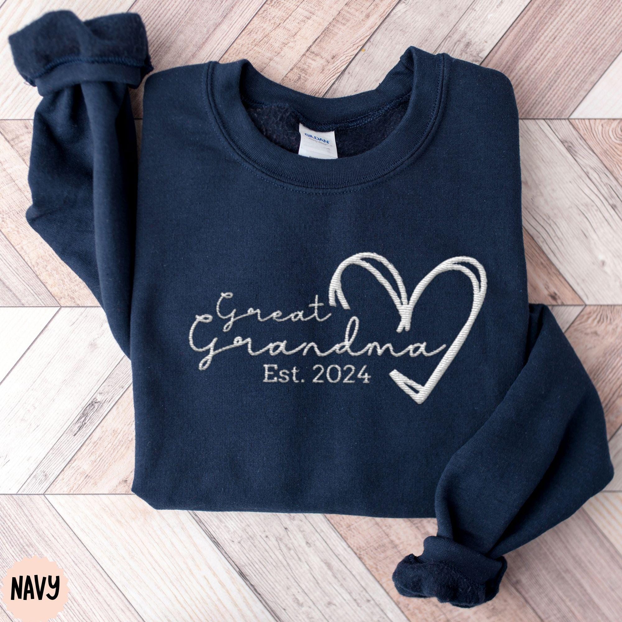 Custom Embroidered Great Grandma Gigi Mimi Nana Sweatshirt, Mothers Day Gifts