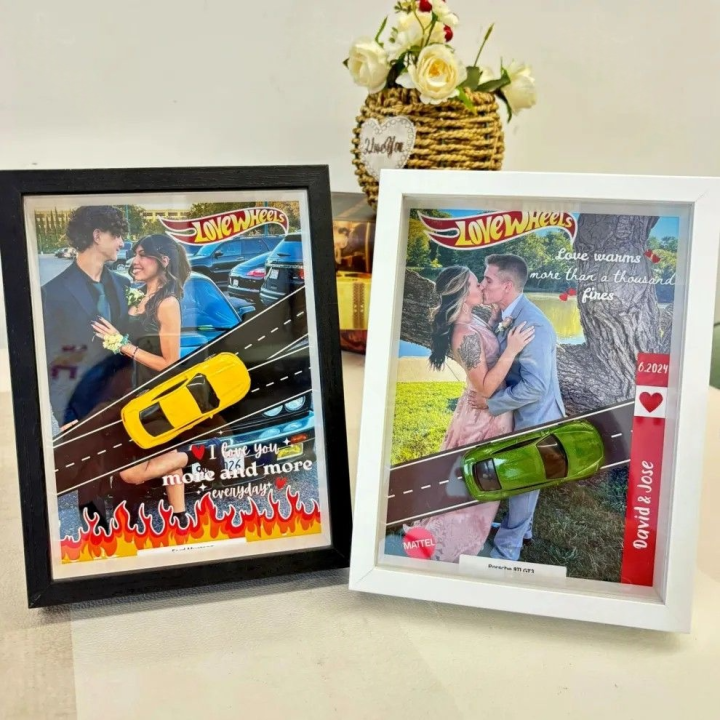 Personalized Love on the Road Toy Dream Car Packaging for Boyfriend, Perfect Gift for Anniversaries, Birthdays with Photo Frame