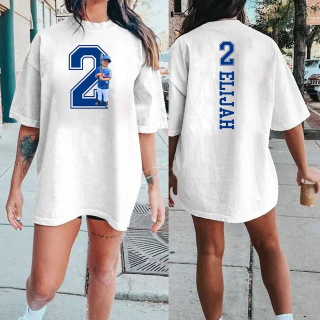 Custom Family Photo Sport T-Shirt with Name and Number - For Sport Lover