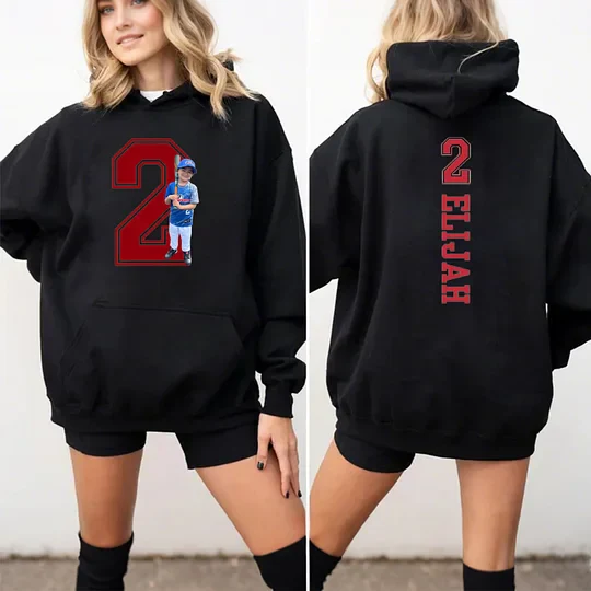 Custom Family Photo Sport T-Shirt with Name and Number - For Sport Lover