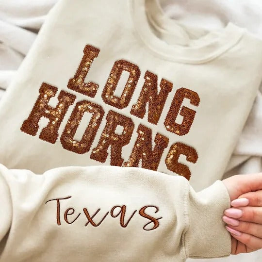 Custom Personalized Sequin Applique Gameday Team Name Mascot Sweatshirt