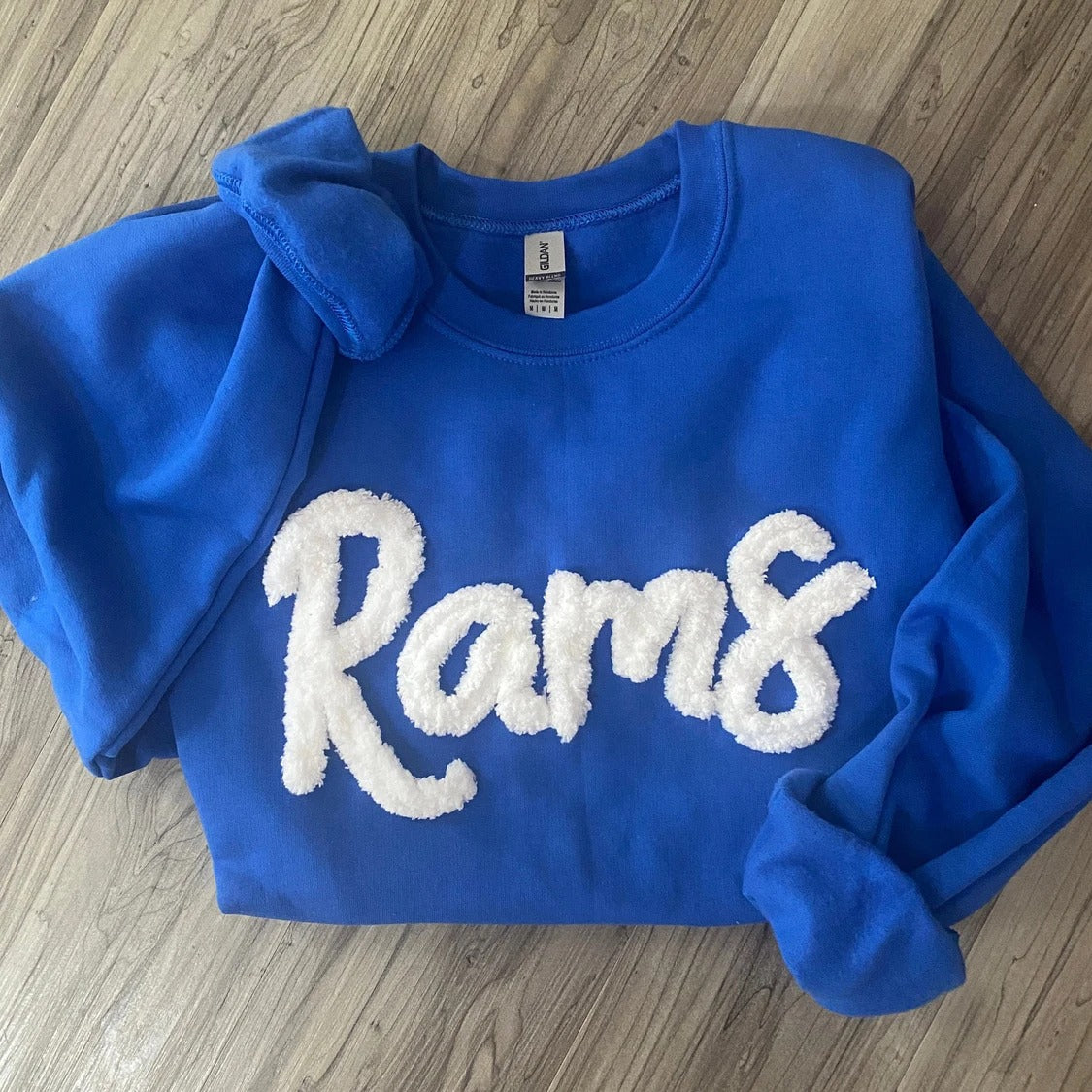 Custom College Chenille Team Name Embroidered Sweatshirt