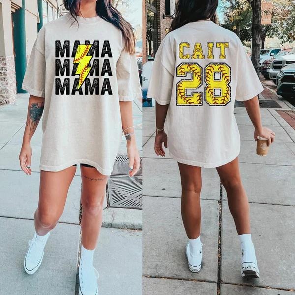 Custom Baseball/Softball/Football Mom T-shirt Mom Baseball Tee Sports Mom Tee