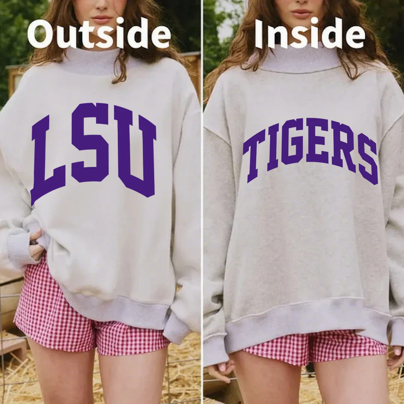 Custom Personalized College Reversible Mock Neck Sweatshirt for