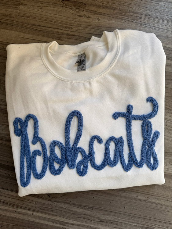 Custom Bobcats Chenille Yarn Embroidered Sweatshirt