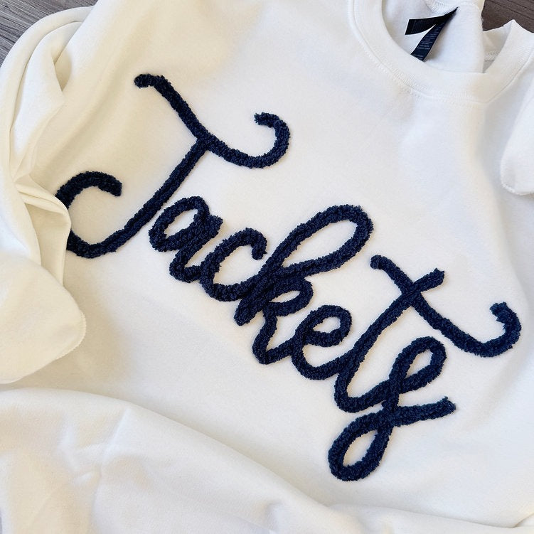 Custom Jackets Chenille Yarn Embroidered Sweatshirt