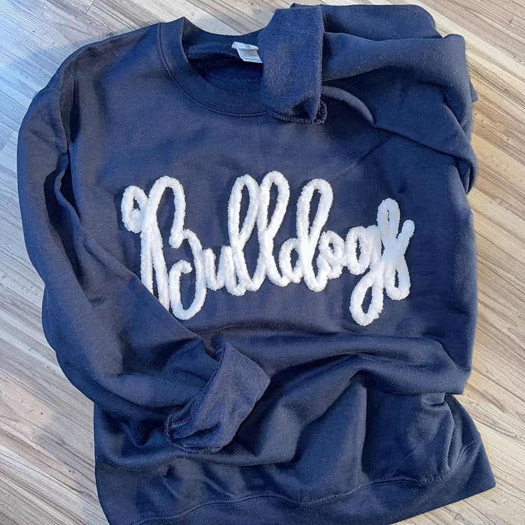 Custom Bulldogs Chenille Yarn Embroidered Sweatshirt