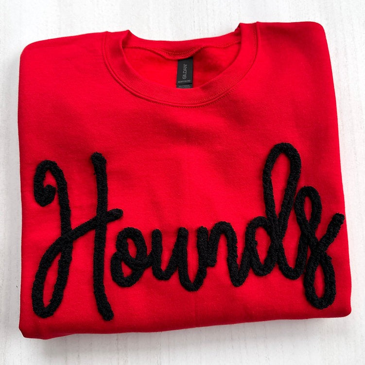 Custom Hounds Chenille Yarn Embroidered Sweatshirt