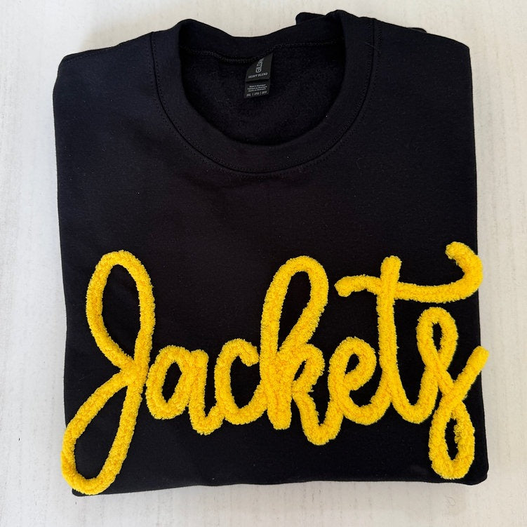 Custom Jackets Chenille Yarn Embroidered Sweatshirt