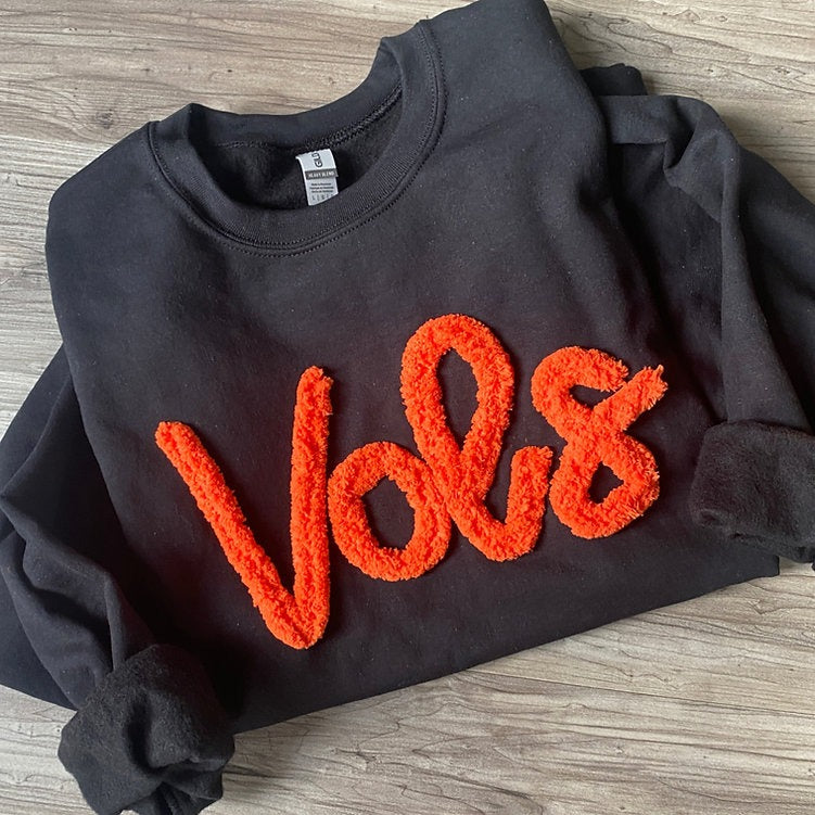 Custom TN Chenille Yarn Embroidered Sweatshirt