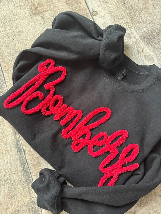 Custom Bombers Chenille Yarn Embroidered Sweatshirt
