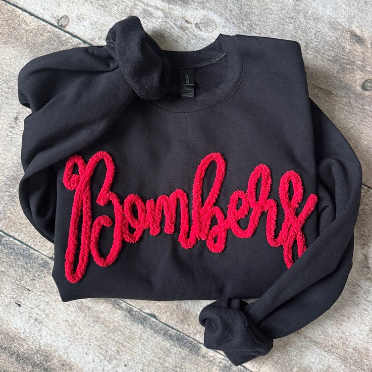 Custom Bombers Chenille Yarn Embroidered Sweatshirt